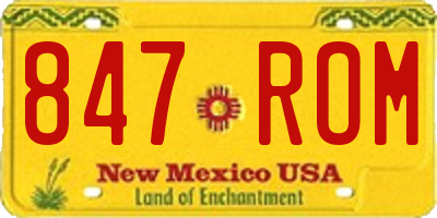 NM license plate 847ROM
