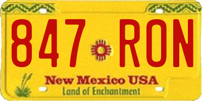 NM license plate 847RON