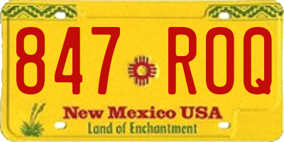 NM license plate 847ROQ
