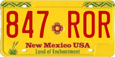 NM license plate 847ROR