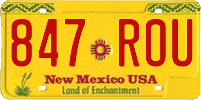NM license plate 847ROU