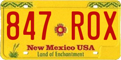 NM license plate 847ROX