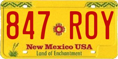 NM license plate 847ROY
