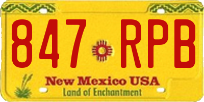 NM license plate 847RPB