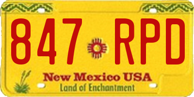 NM license plate 847RPD