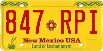 NM license plate 847RPI