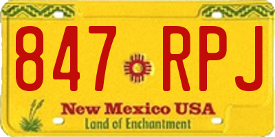 NM license plate 847RPJ