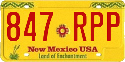 NM license plate 847RPP