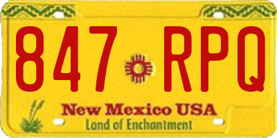 NM license plate 847RPQ