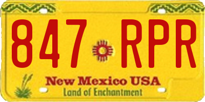 NM license plate 847RPR