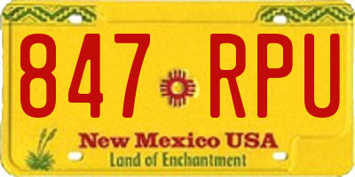 NM license plate 847RPU