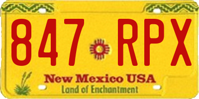 NM license plate 847RPX