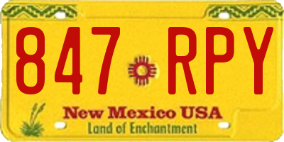 NM license plate 847RPY