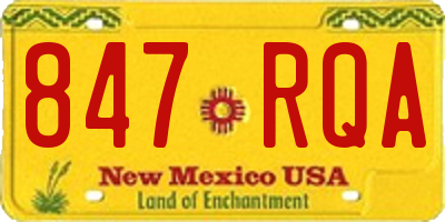 NM license plate 847RQA