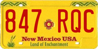 NM license plate 847RQC