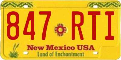 NM license plate 847RTI