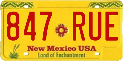 NM license plate 847RUE