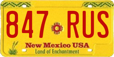 NM license plate 847RUS