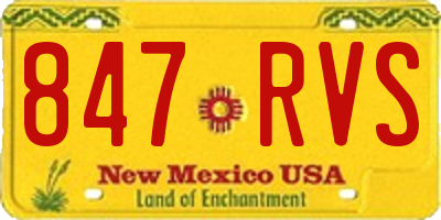NM license plate 847RVS