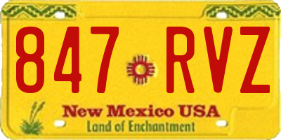 NM license plate 847RVZ