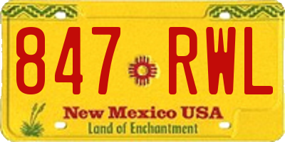 NM license plate 847RWL