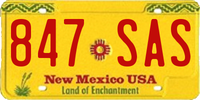 NM license plate 847SAS