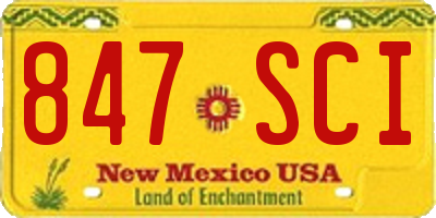 NM license plate 847SCI