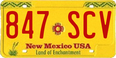 NM license plate 847SCV