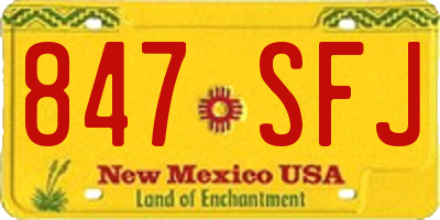 NM license plate 847SFJ