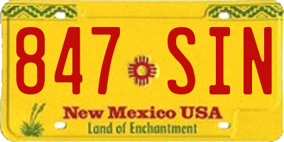 NM license plate 847SIN