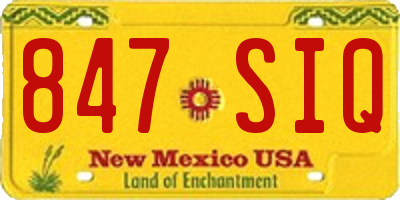 NM license plate 847SIQ