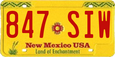NM license plate 847SIW