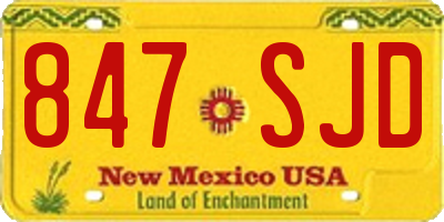 NM license plate 847SJD