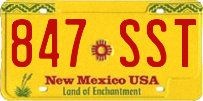 NM license plate 847SST