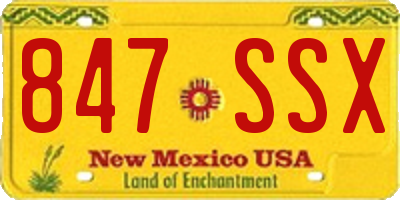 NM license plate 847SSX