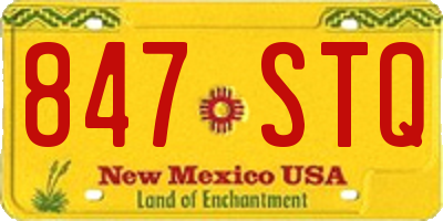 NM license plate 847STQ