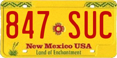 NM license plate 847SUC