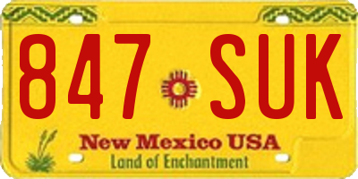 NM license plate 847SUK