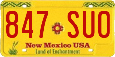 NM license plate 847SUO