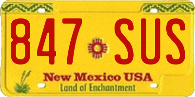 NM license plate 847SUS