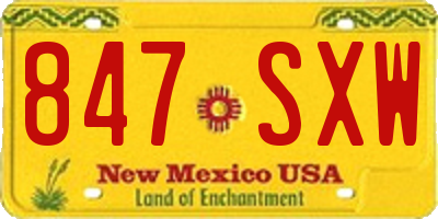 NM license plate 847SXW