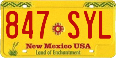 NM license plate 847SYL