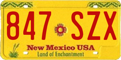 NM license plate 847SZX