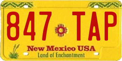 NM license plate 847TAP