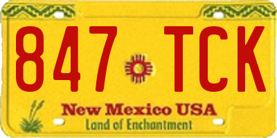 NM license plate 847TCK
