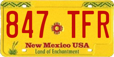 NM license plate 847TFR