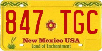 NM license plate 847TGC