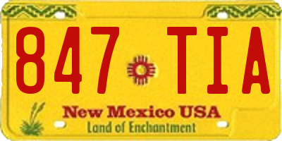 NM license plate 847TIA