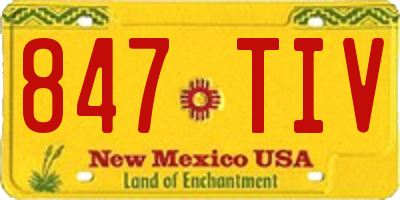 NM license plate 847TIV