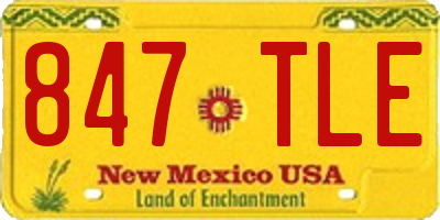 NM license plate 847TLE